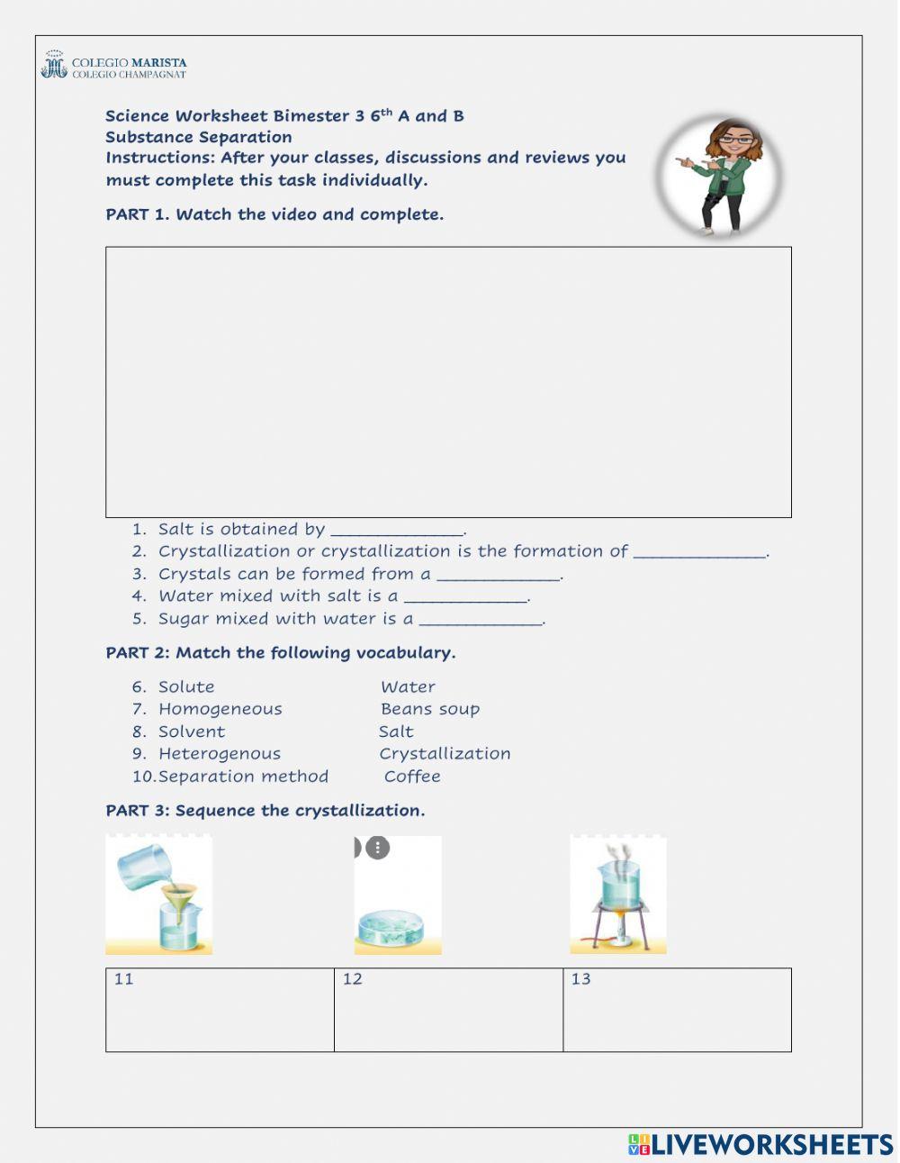 Crystallization… | Free Interactive Worksheets | 1138136