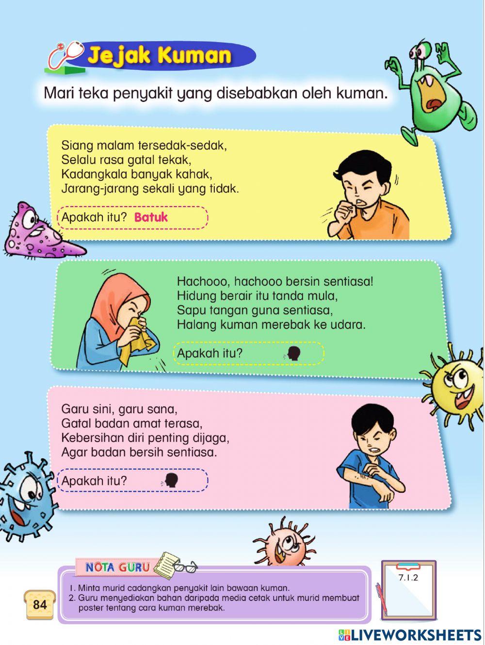 Pendidika Kesihatan Tahun 1 PdPR Minggu 21 Jumaat 2hb Julai 2021