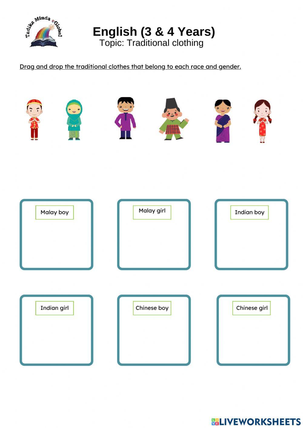 3 & 4 Years: English (Traditional Clothing)