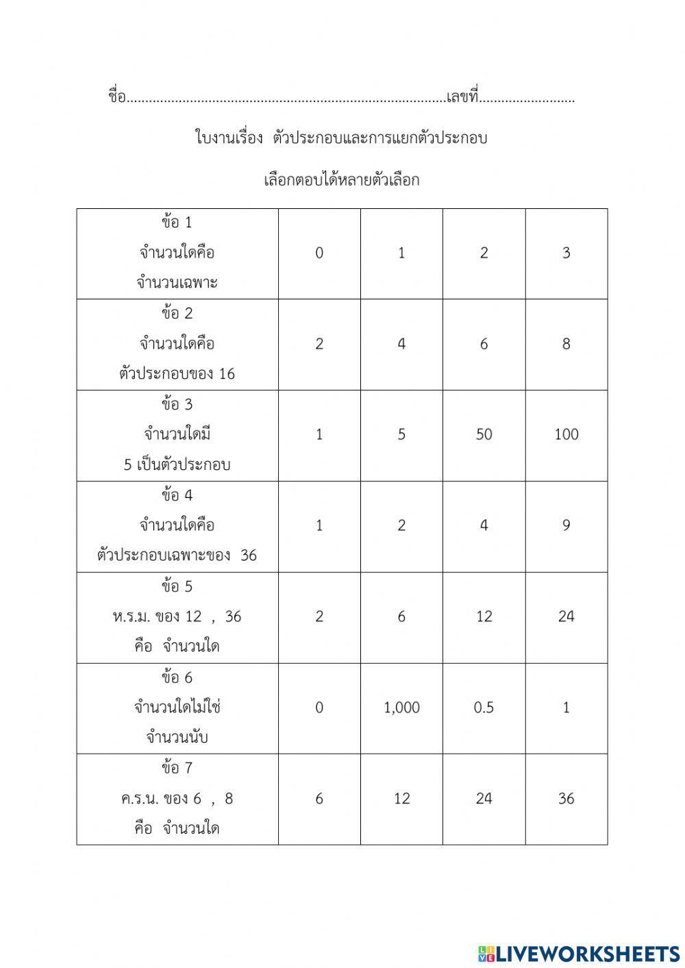จำนวนนับและ0 ป.6