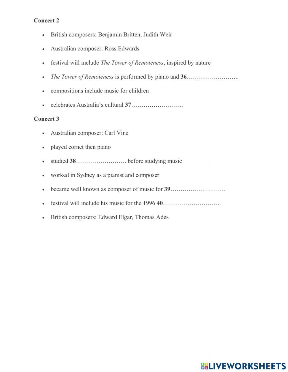 B2 - c14t3s1 - Concerts in university arts festival