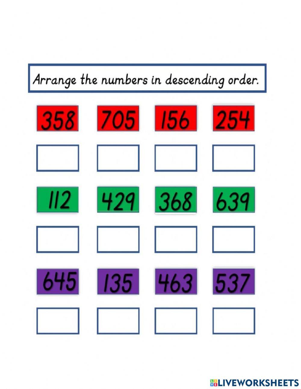 Ascending and Descending order