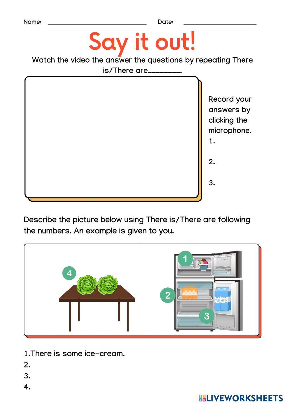Speaking year 3 food please