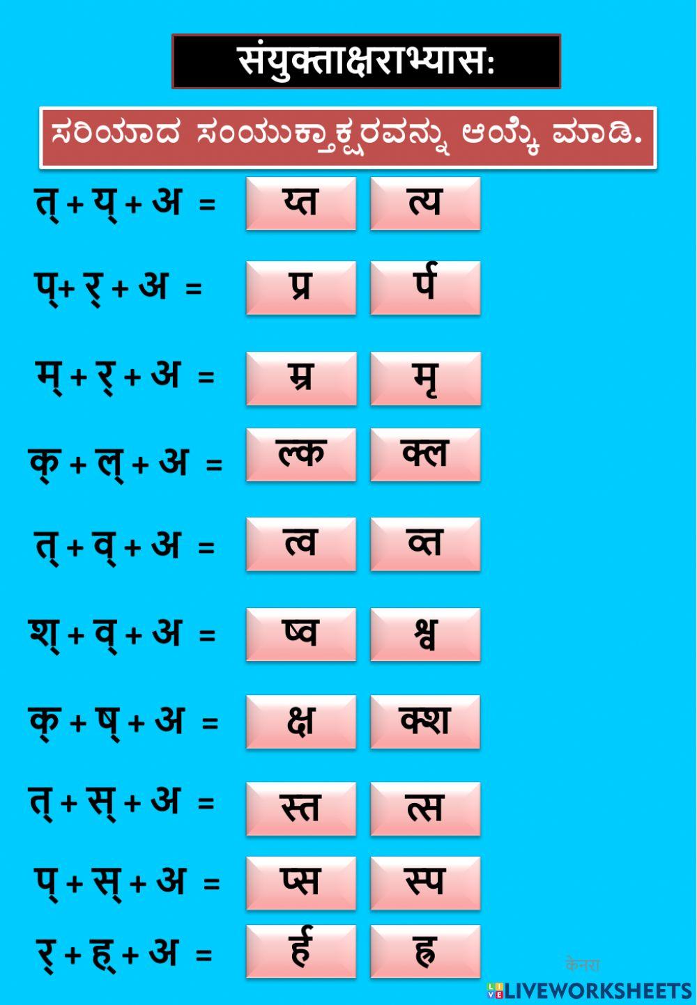 संयुक्ताक्षराणि - भाग: ३