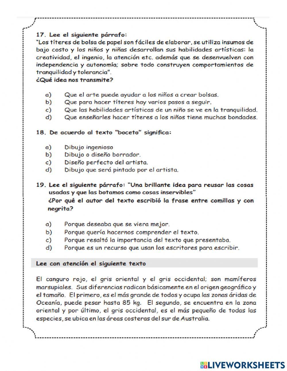 Comprension de lectura parte2