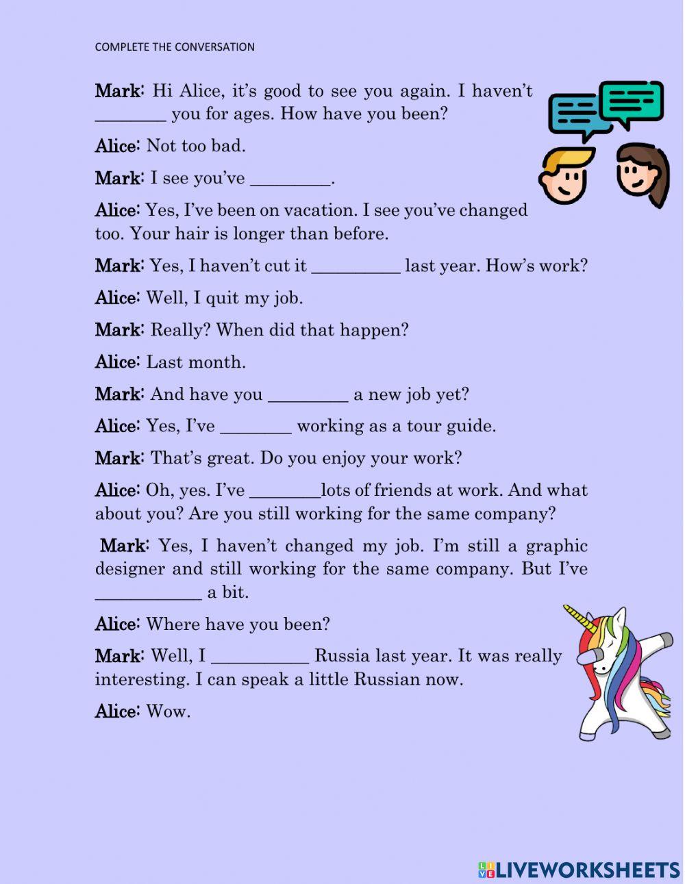 Changes ( Present Perfect)