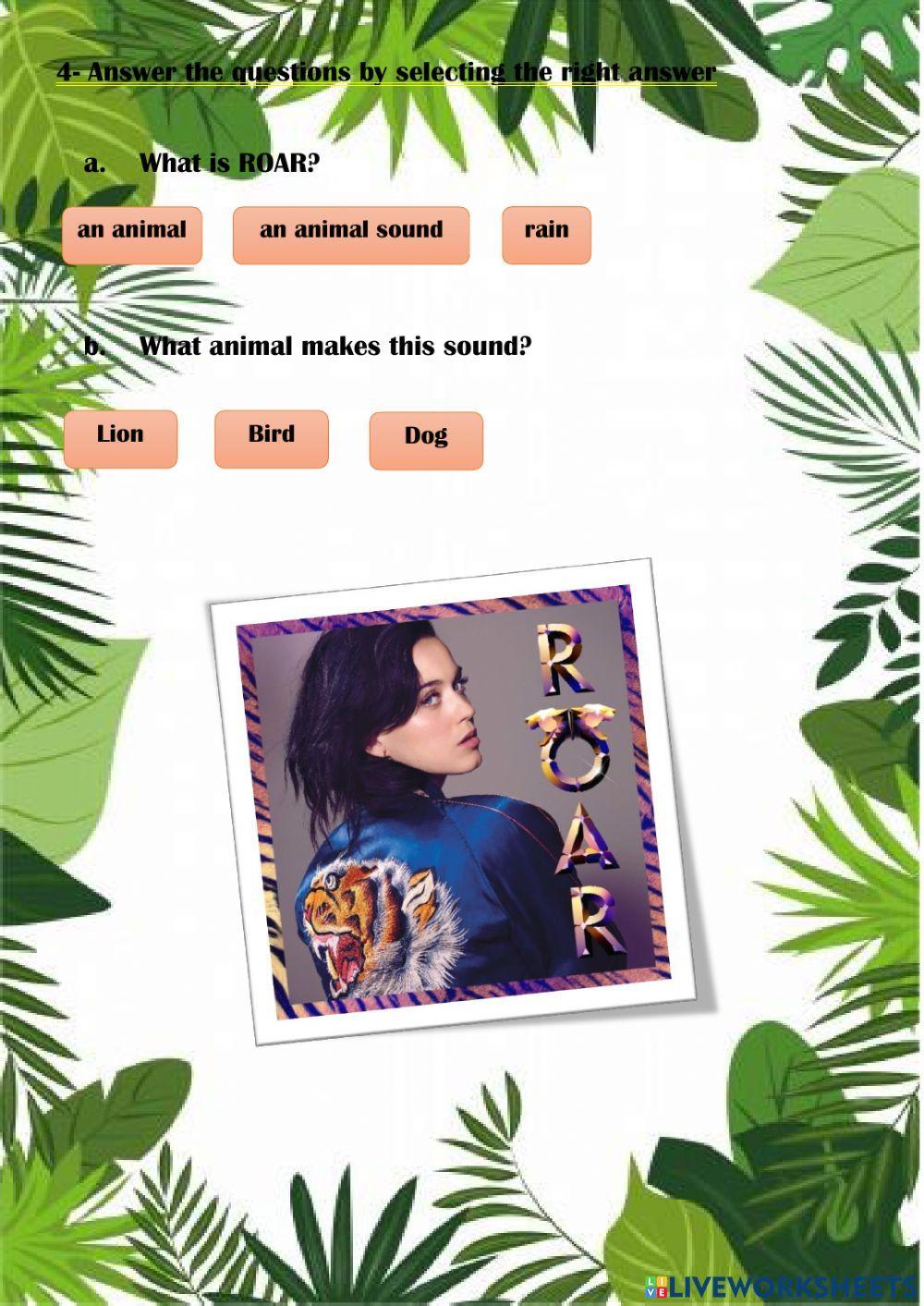 Song activity: Roar - Katy Perry