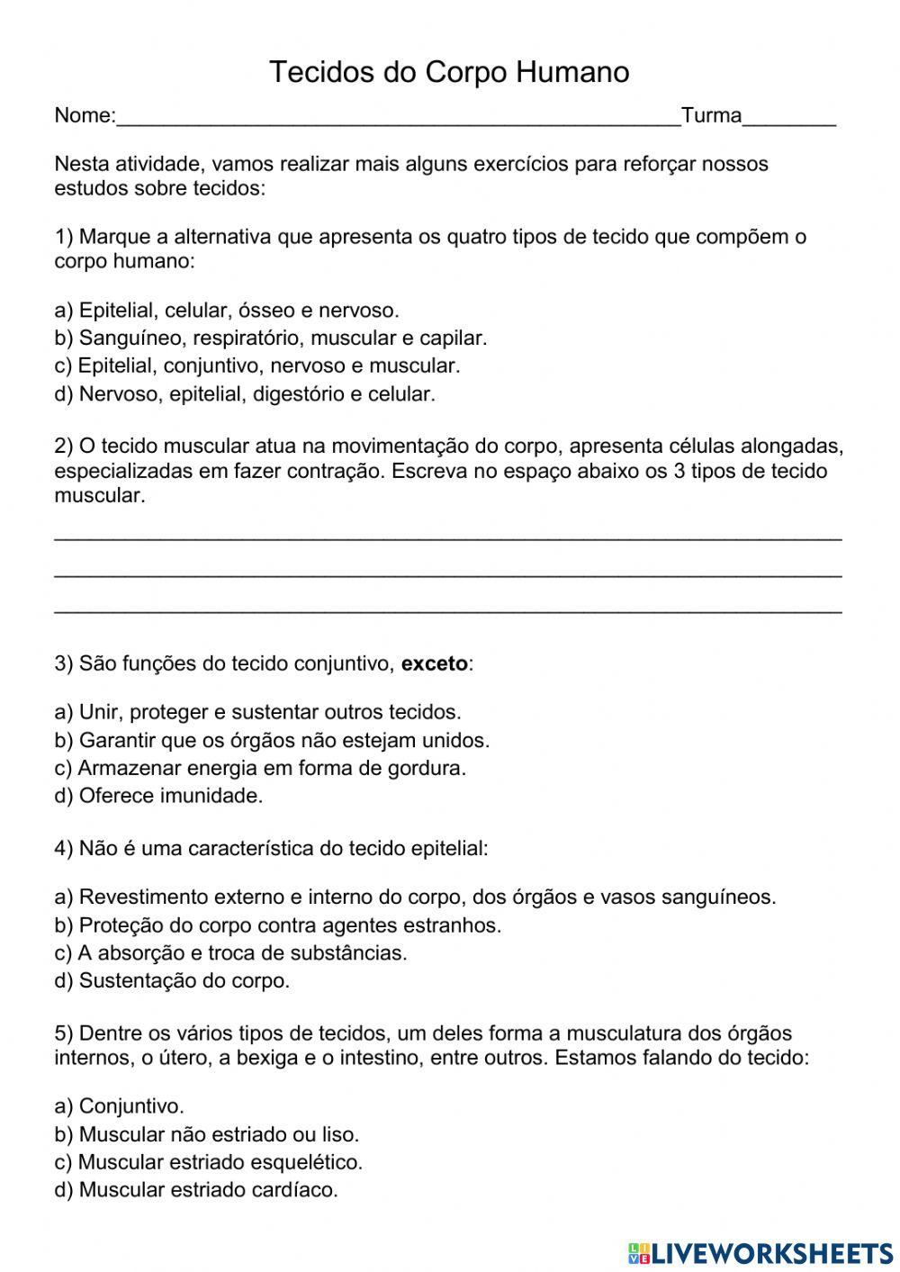 Tecidos do corpo humano