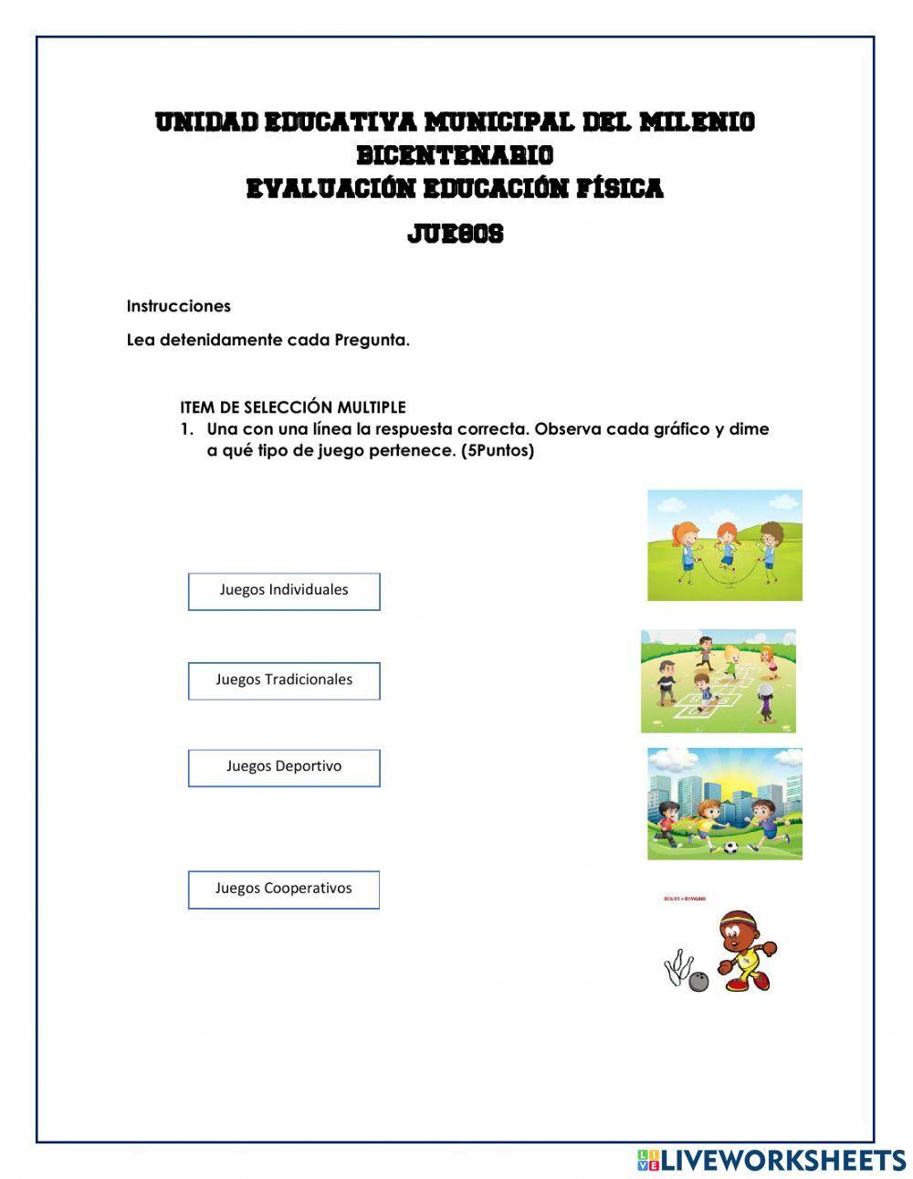 Prueba Educación Física