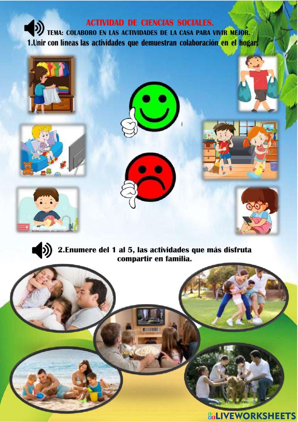 Colaboro en las actividades de la casa para vivir mejor.