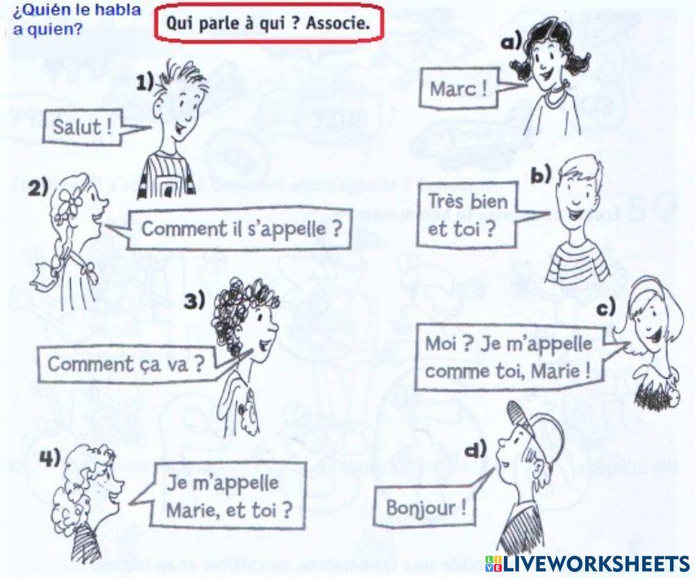 QUI PARLE À QUI? (¿quién le habla a quién?