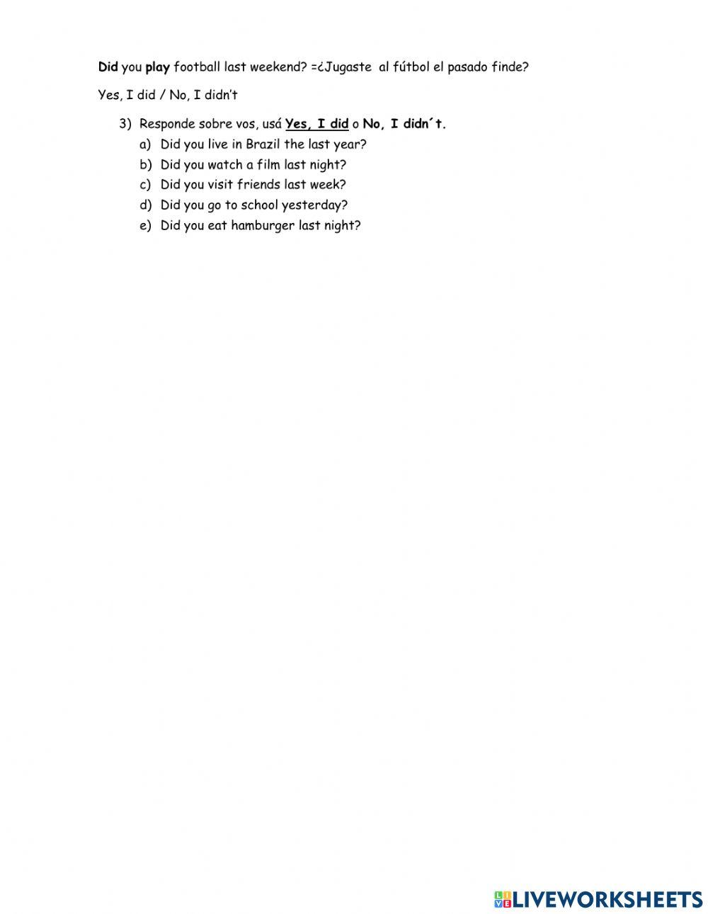 Past simple  - interrogative