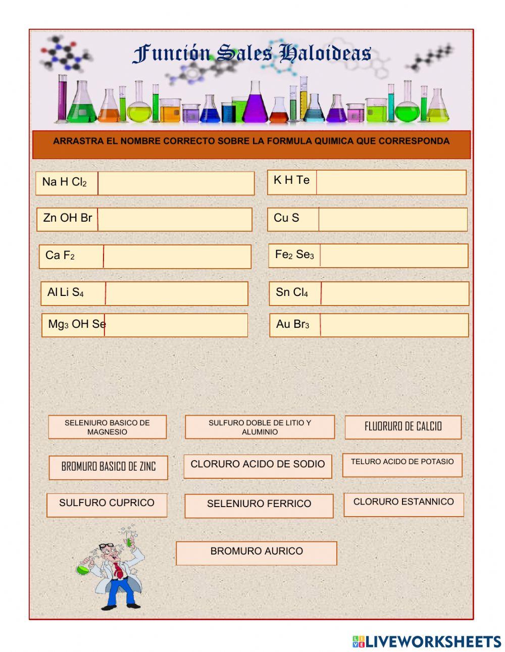 Funcion sales haloideas