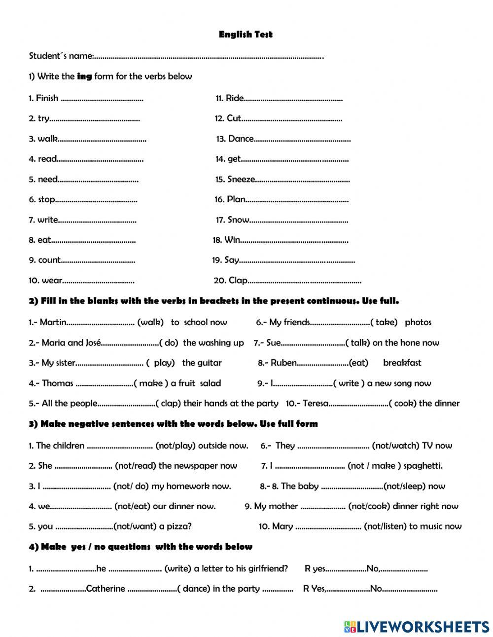 The present continuous