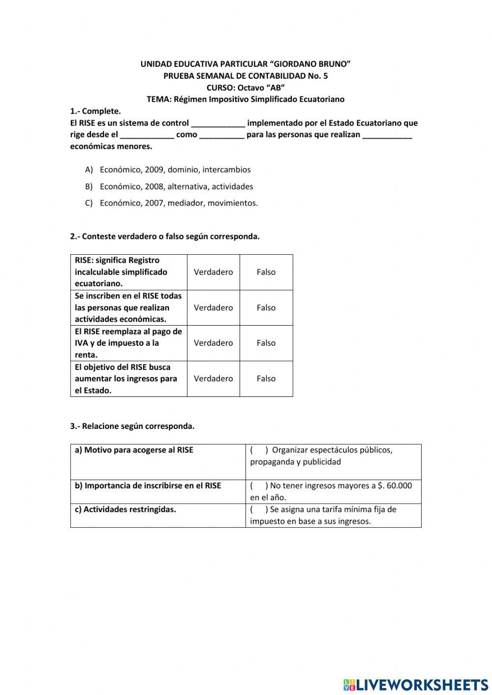 Taller quinta semana primer parcial 8vo