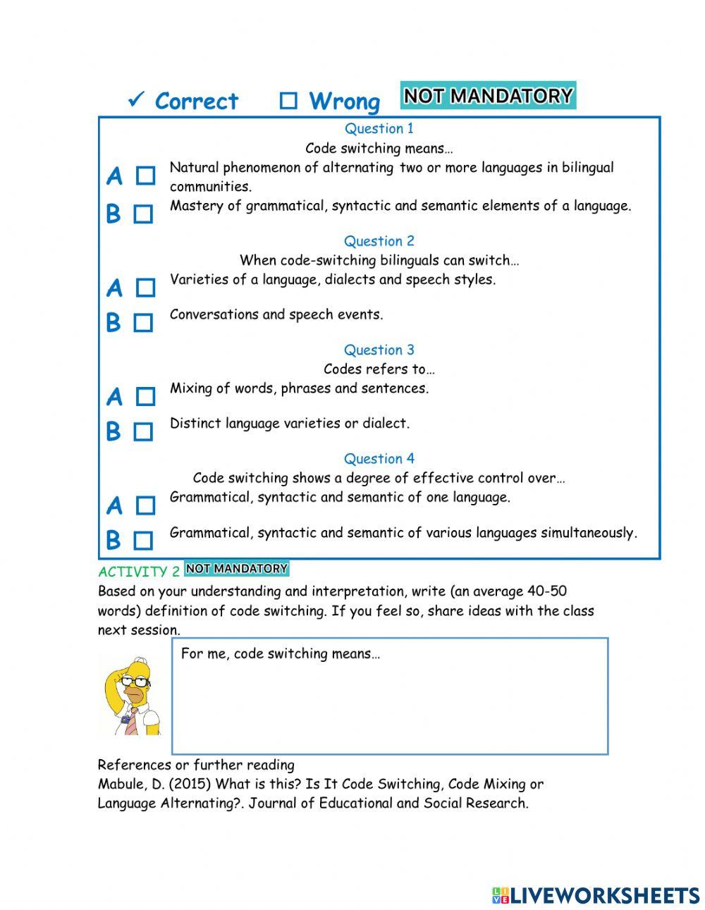 Code switching