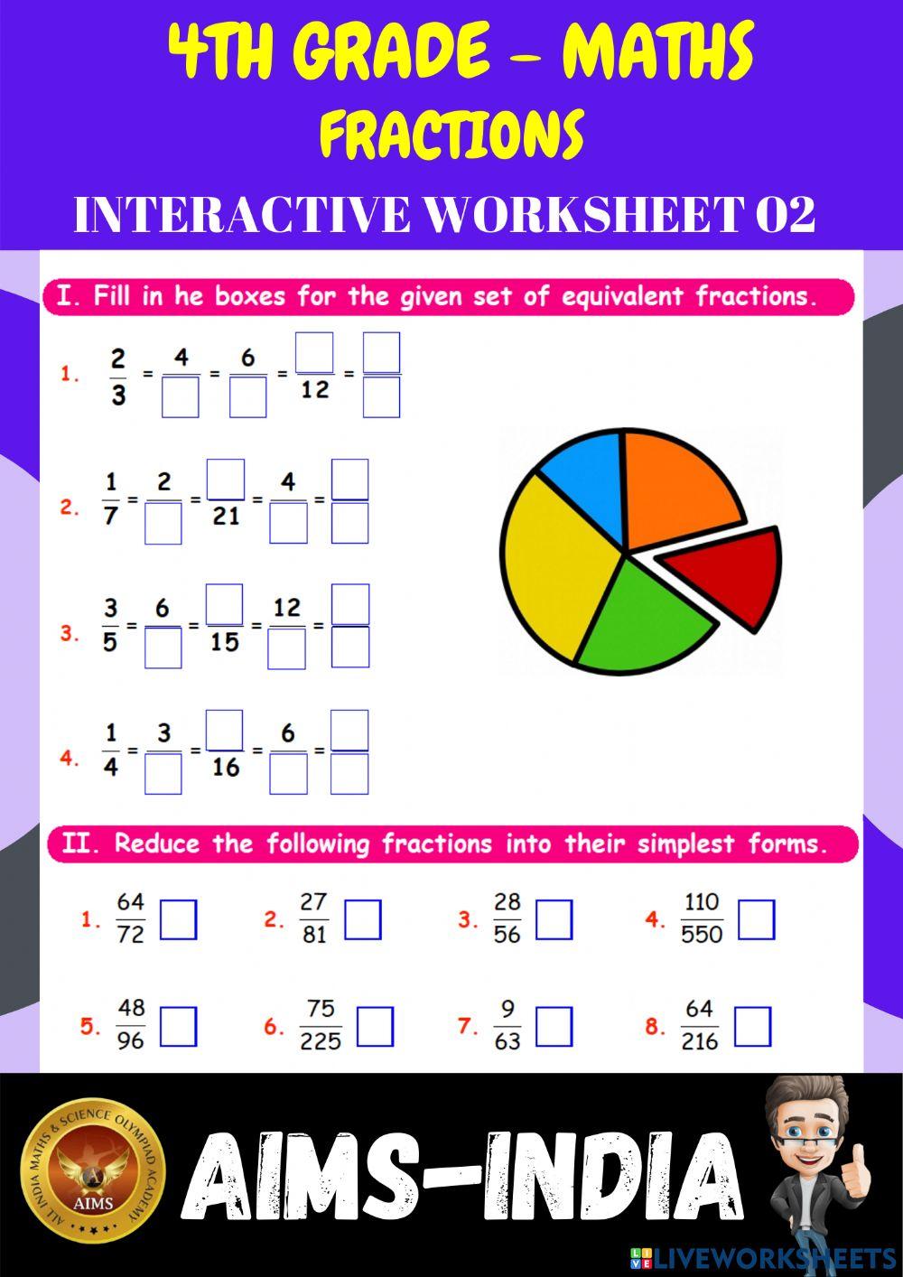 4th-maths-ps02-fractions ch 06 worksheet | Live Worksheets
