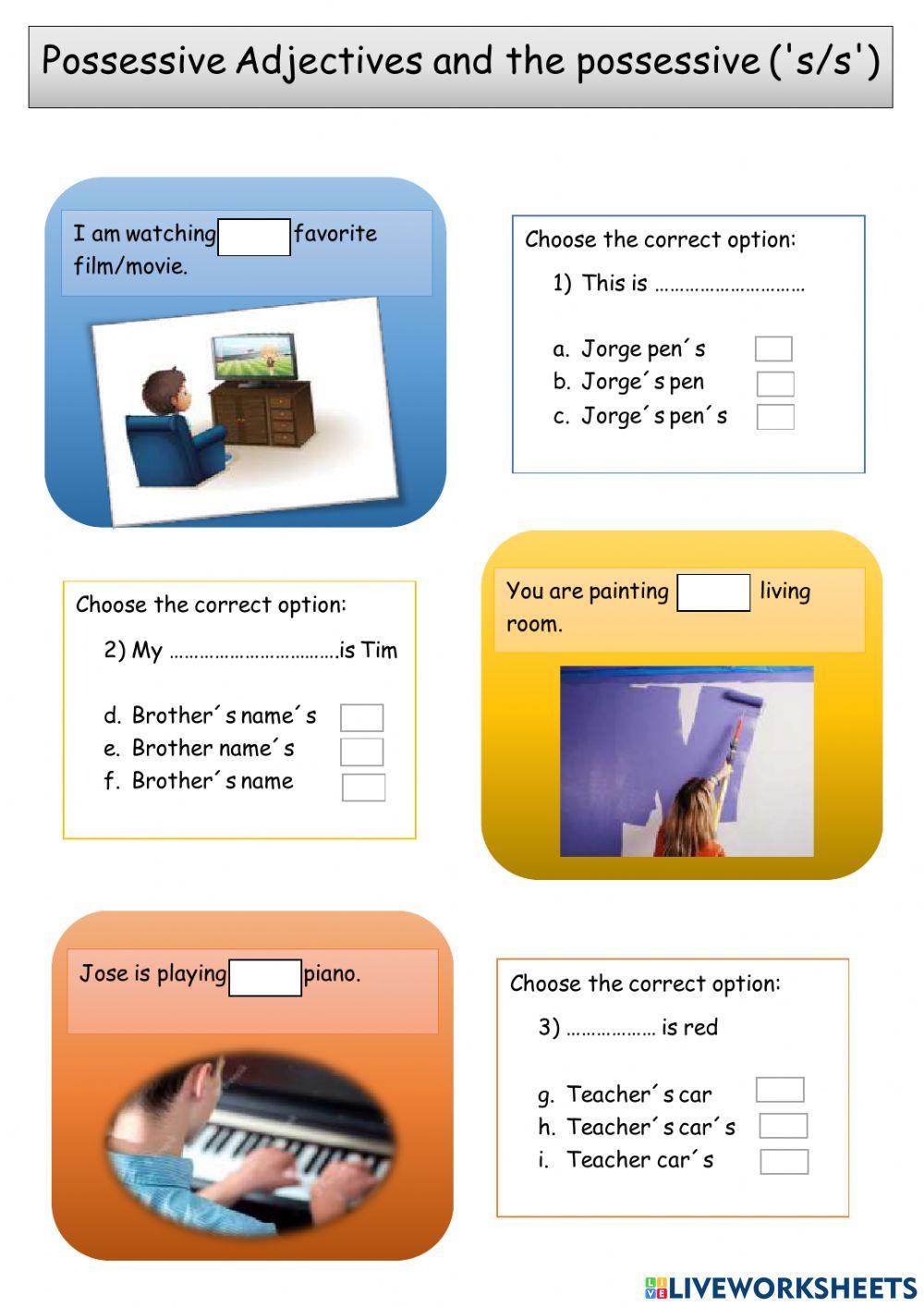 Possessive adjectives and possessive ('s-s')