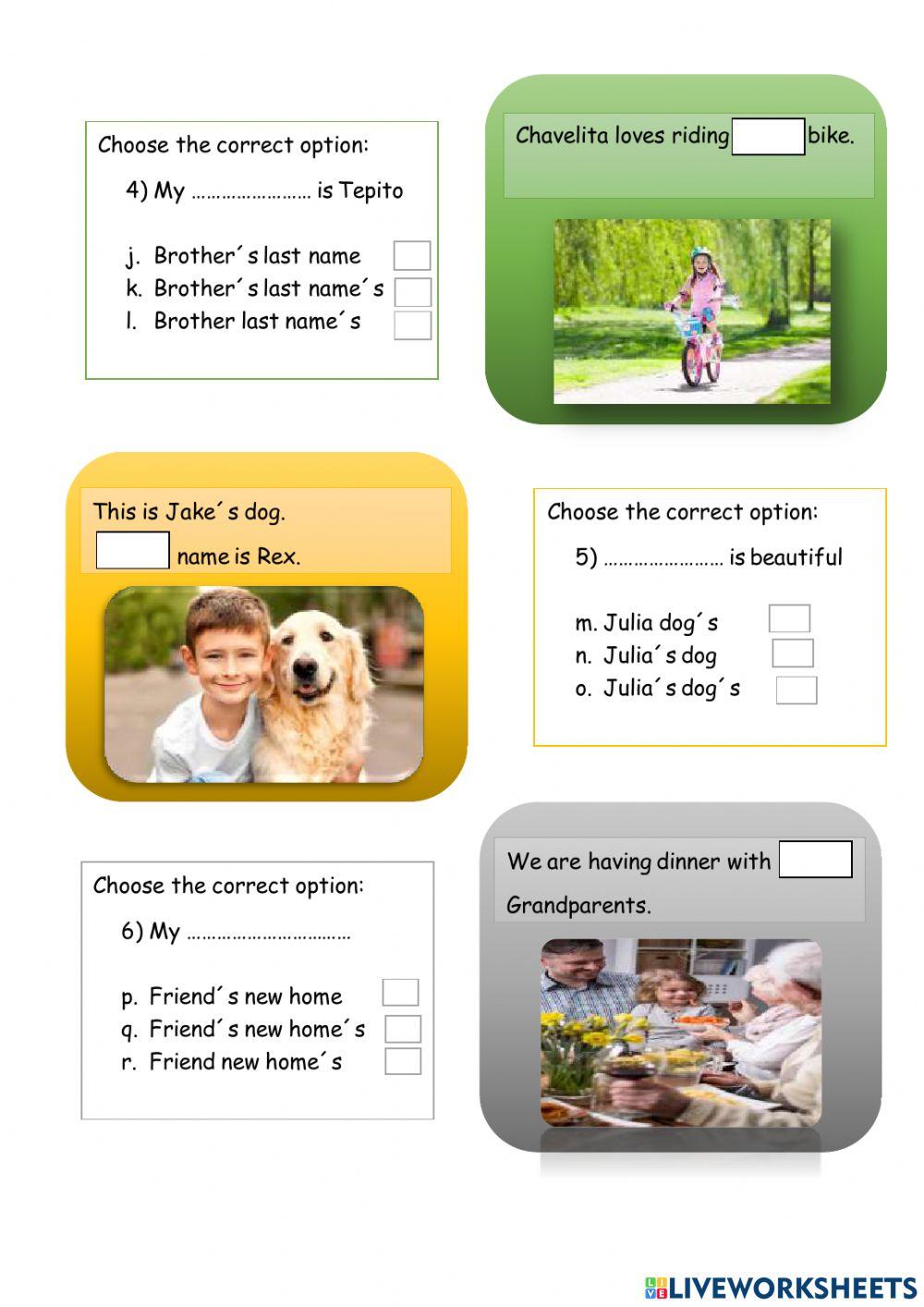 Possessive adjectives and possessive ('s-s')