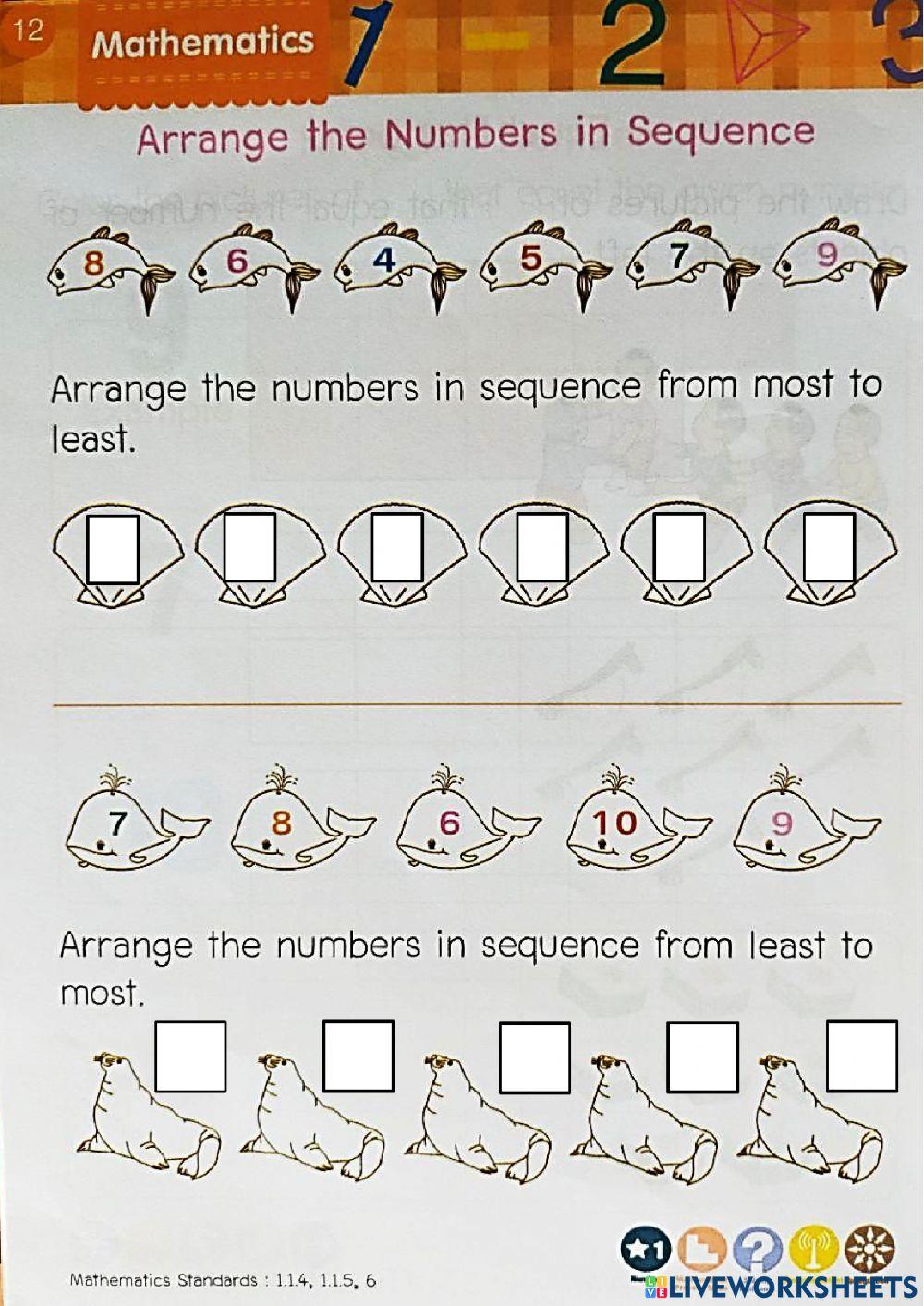 Math numbers 1-10 Sequence