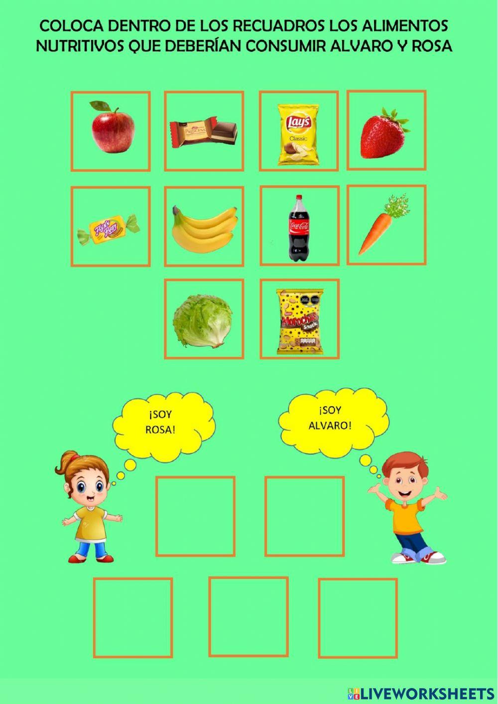 Alimentos saludables y no saludables
