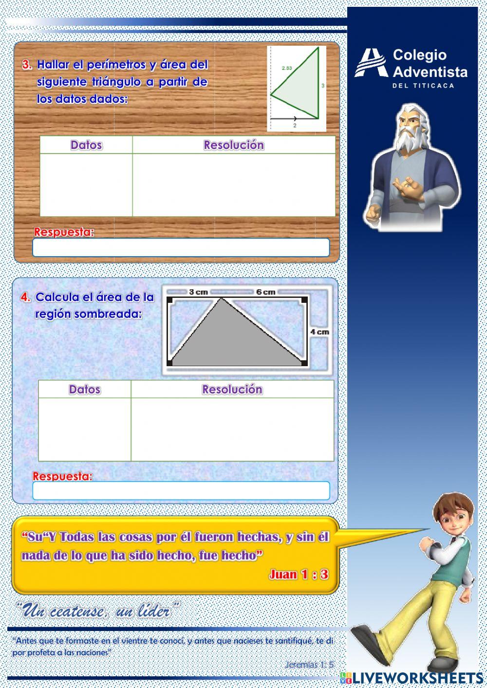 Perímetro y área del triángulo