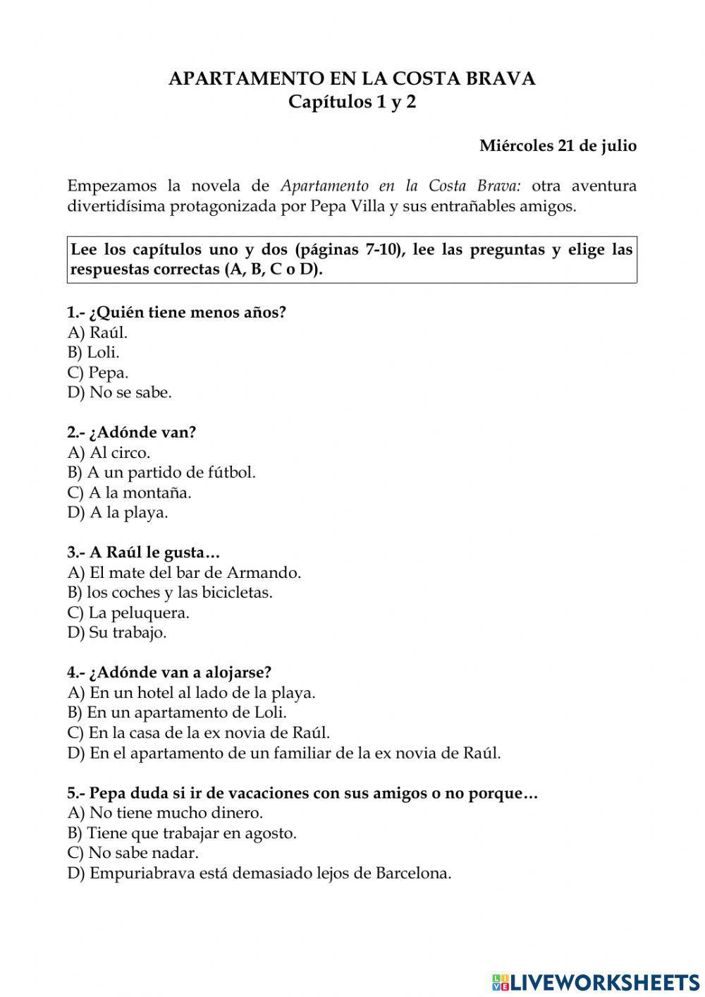 Apartamento en la Costa Brava. Capítulos 1 y 2