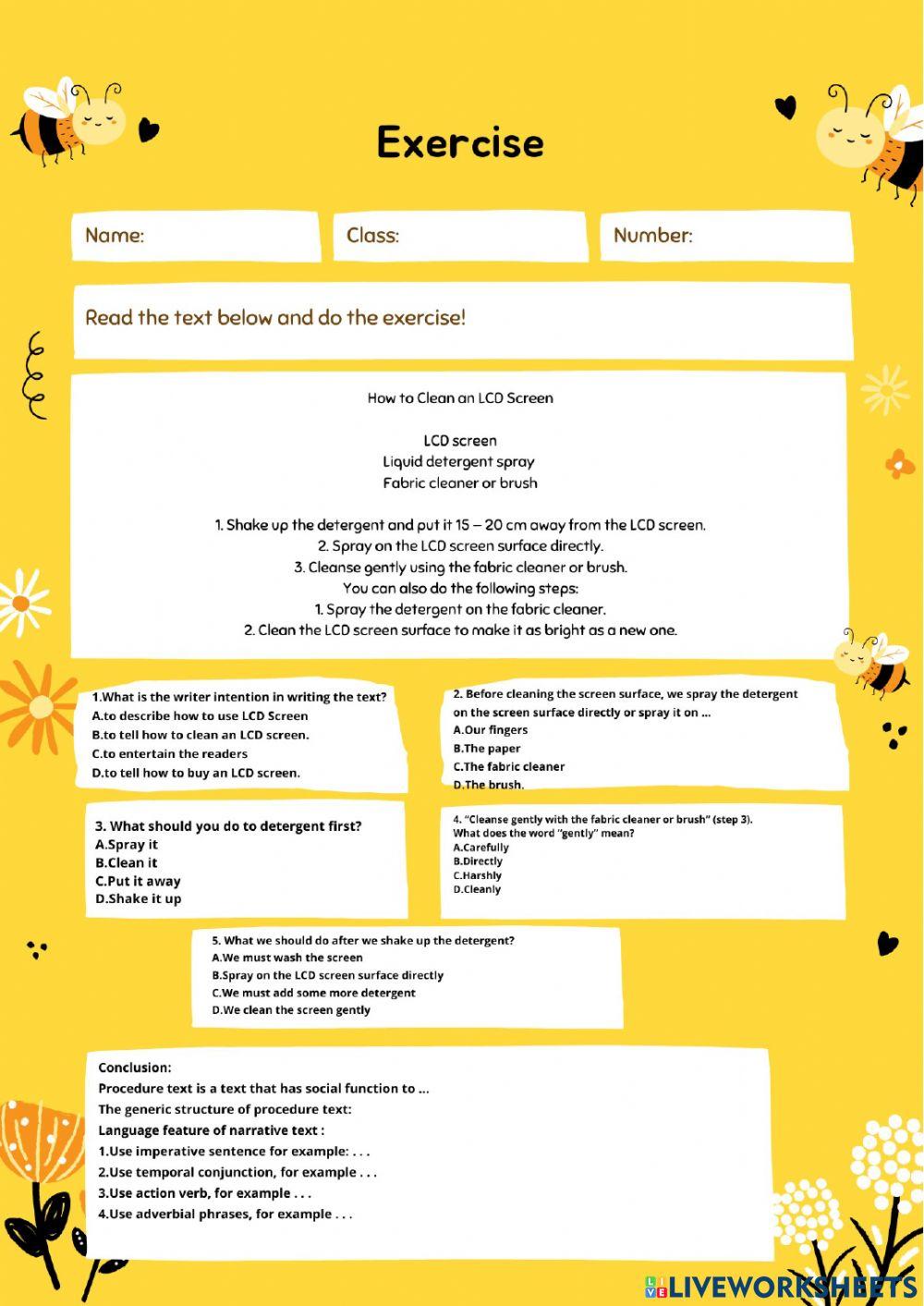 Procedure Text English language exercise | Live Worksheets