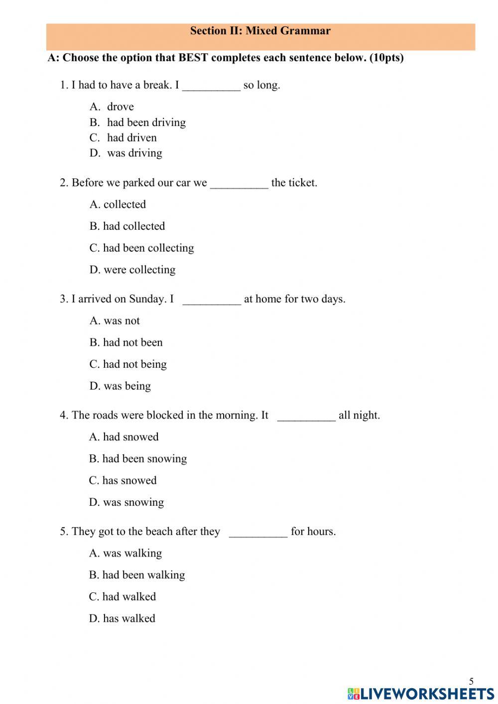Level 6 Final Grammar