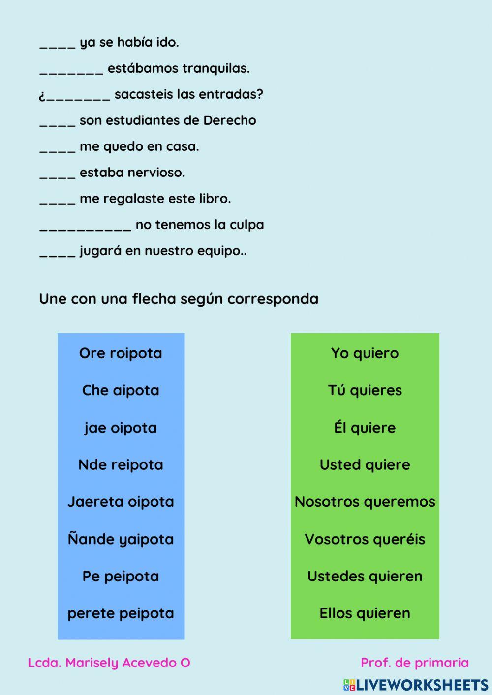 Los pronombre en guarani