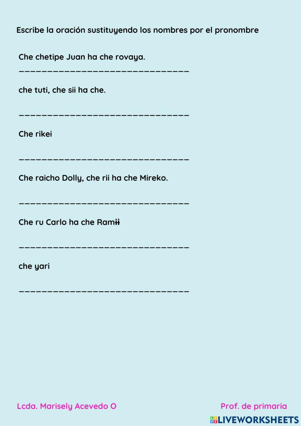 Los pronombre en guarani