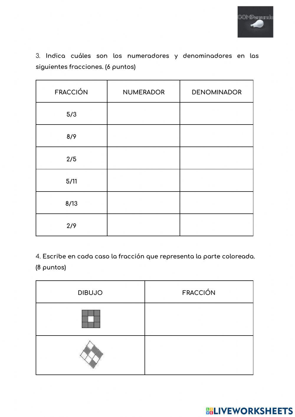 Iniciación a las fracciones.