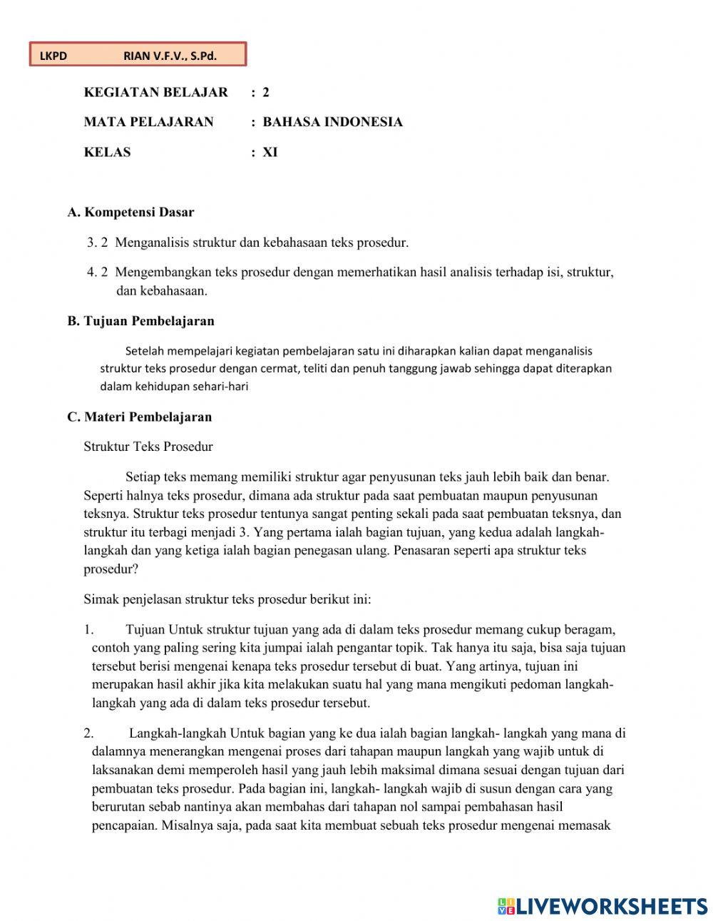 LKPD Teks Prosedur 2