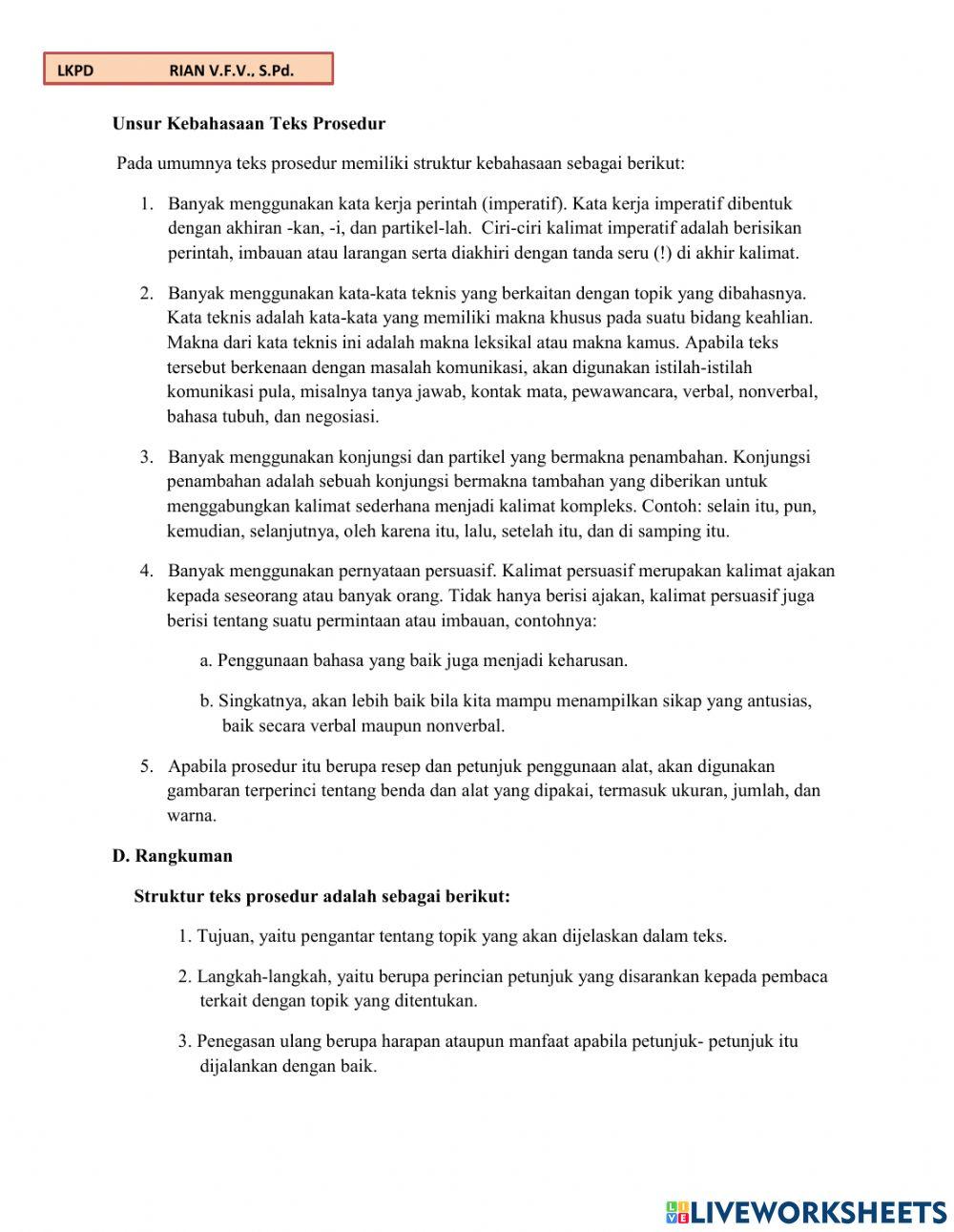 LKPD Teks Prosedur 2
