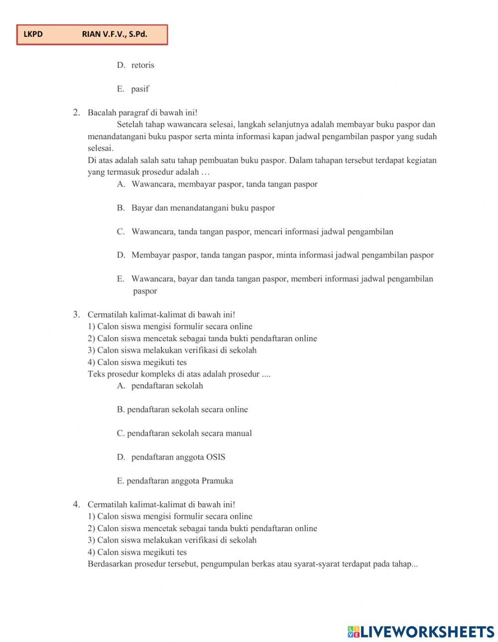 LKPD Teks Prosedur 2