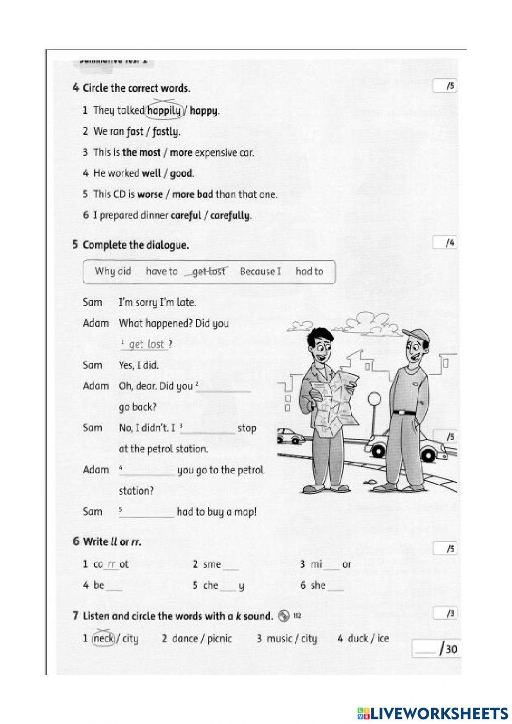 Family and Friends 4 Test Unit 6