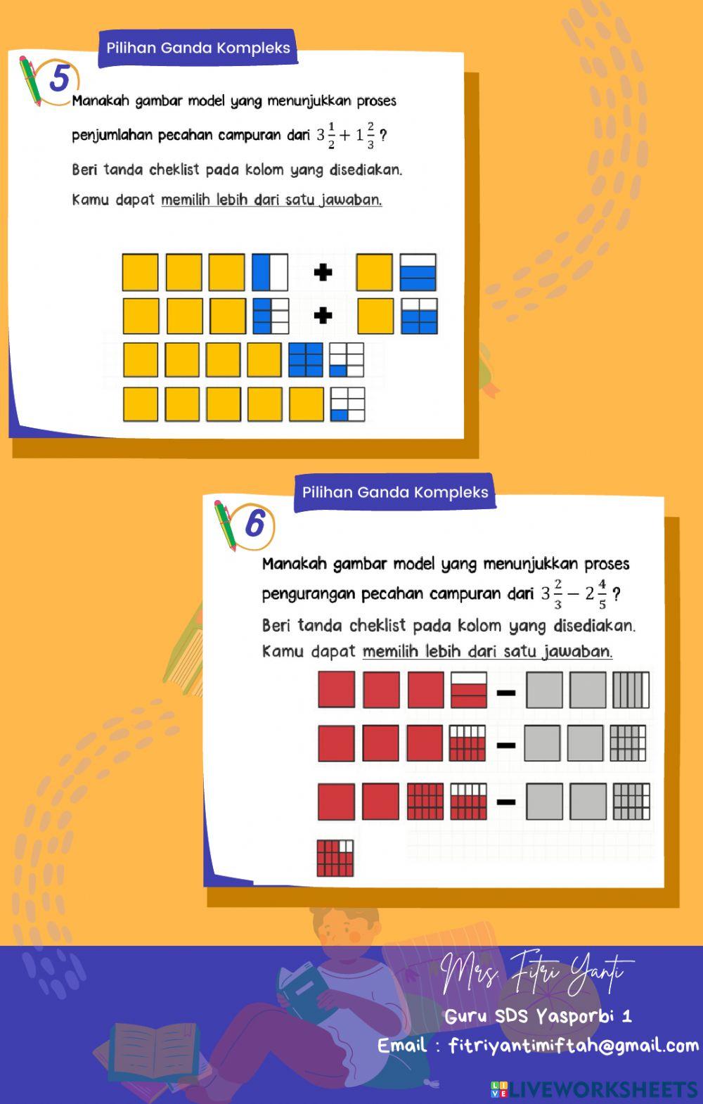 Penjumlahan dan Pengurangan Pecahan Penjumlahan dan Pengurangan Pecahan
