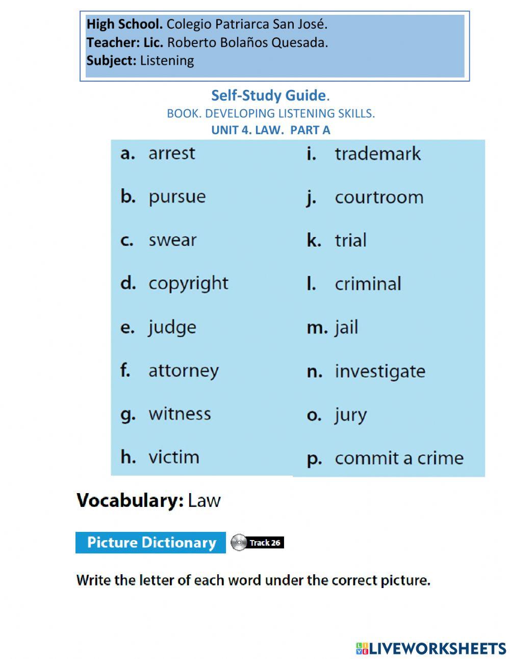 UNIT 4 LAW A. DEVELOPING 