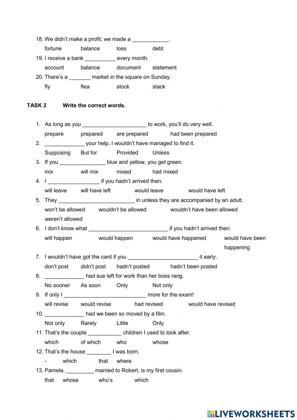 Vocabulary and Grammar Review 4
