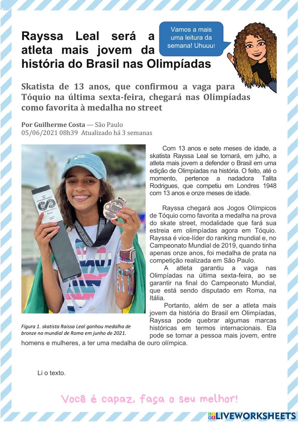 Leitura da semana: Raissa skatista