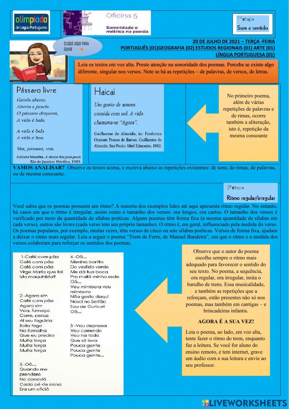 20 de julho -Atividade Remota