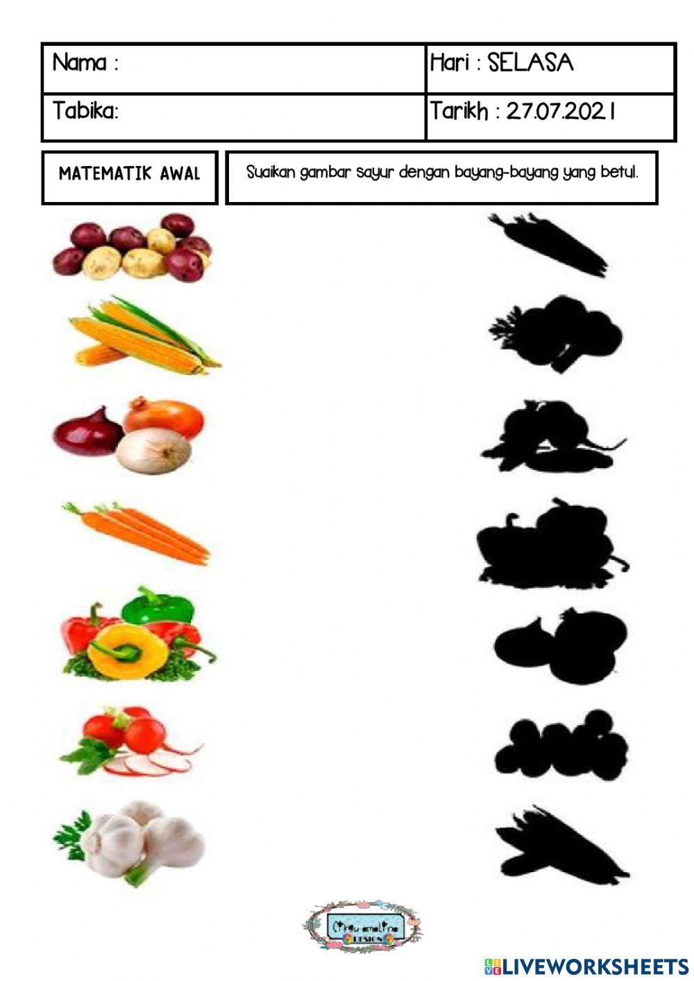 PdPRtbksju- Matematik Awal Tema Sayur
