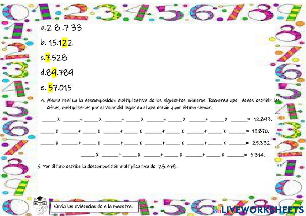 Numeración hasta 5 cifras