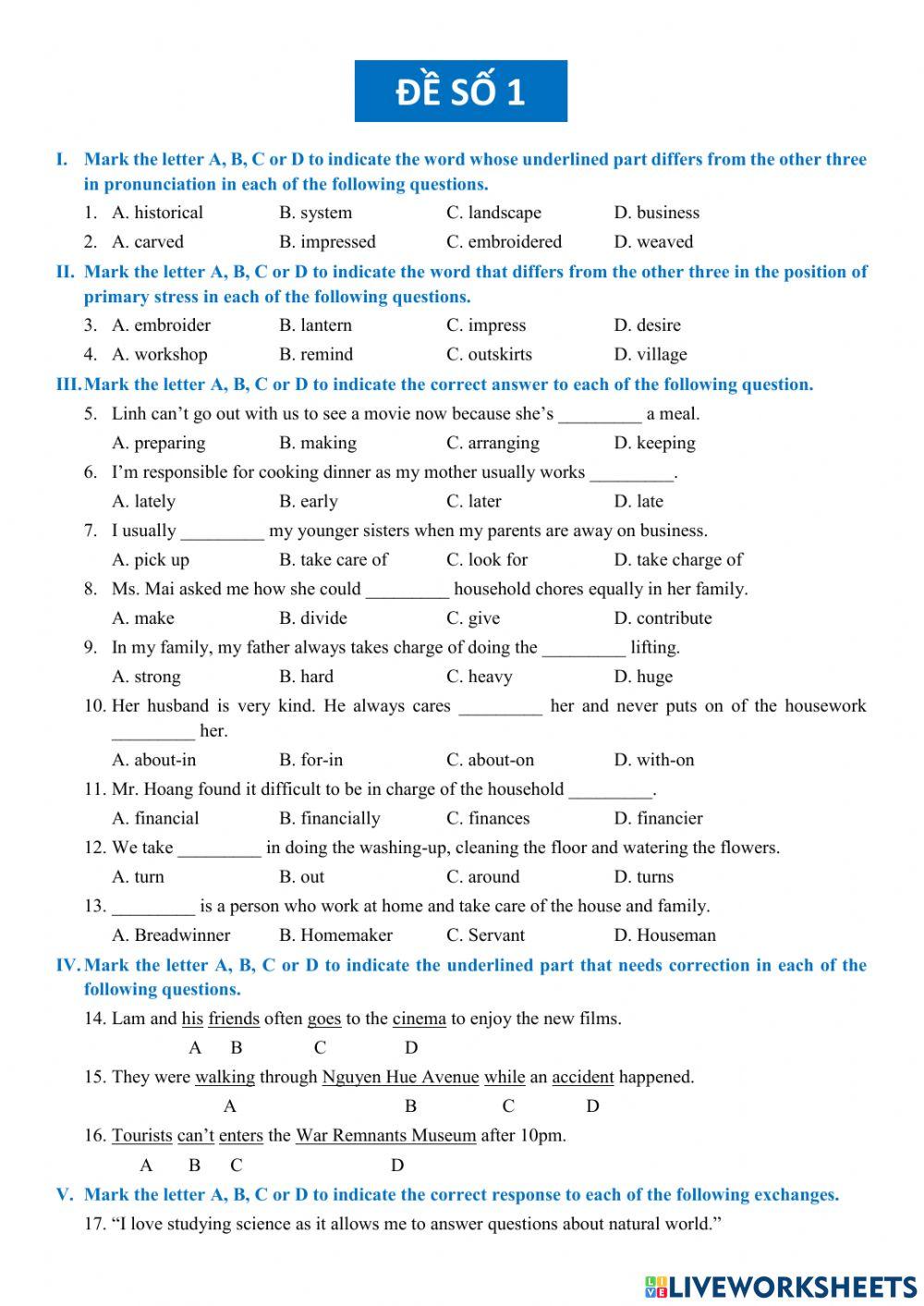 Đề thi thử vào 10 số 1-1