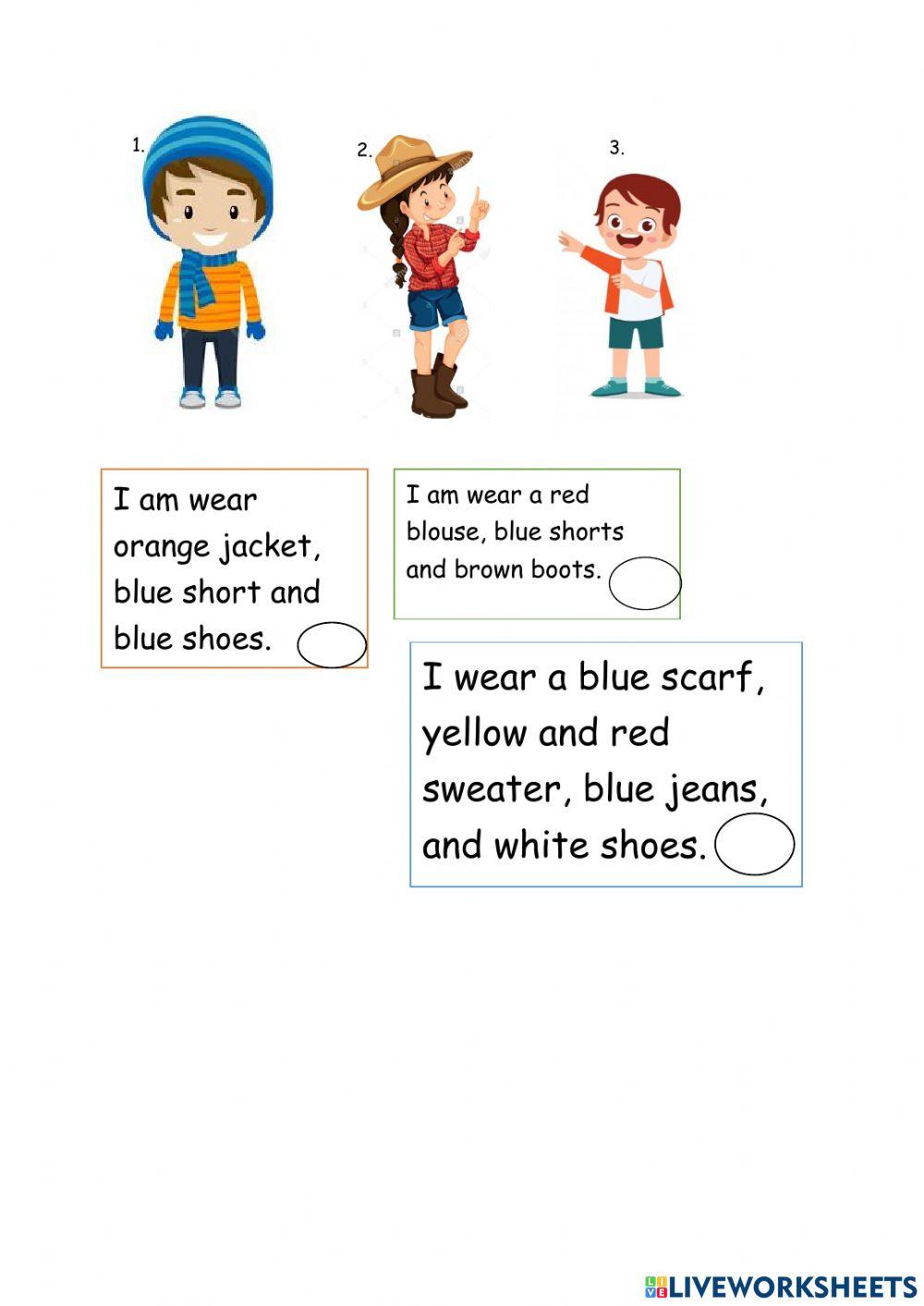 Worksheet Clothes vocabulary