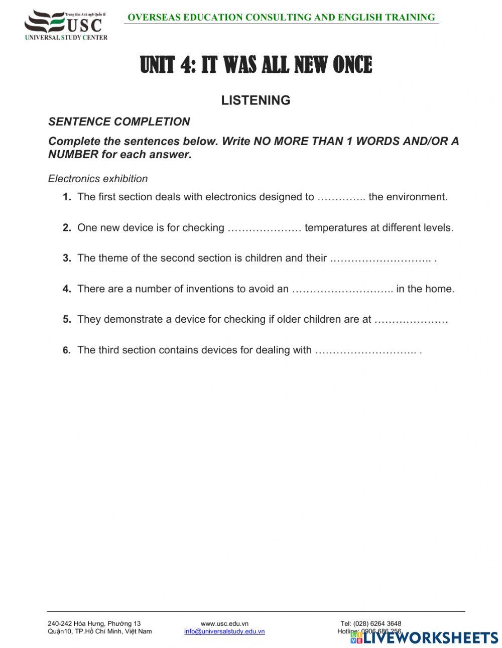 Complete ILETS 4-5 - Unit  4 LISTENING SB