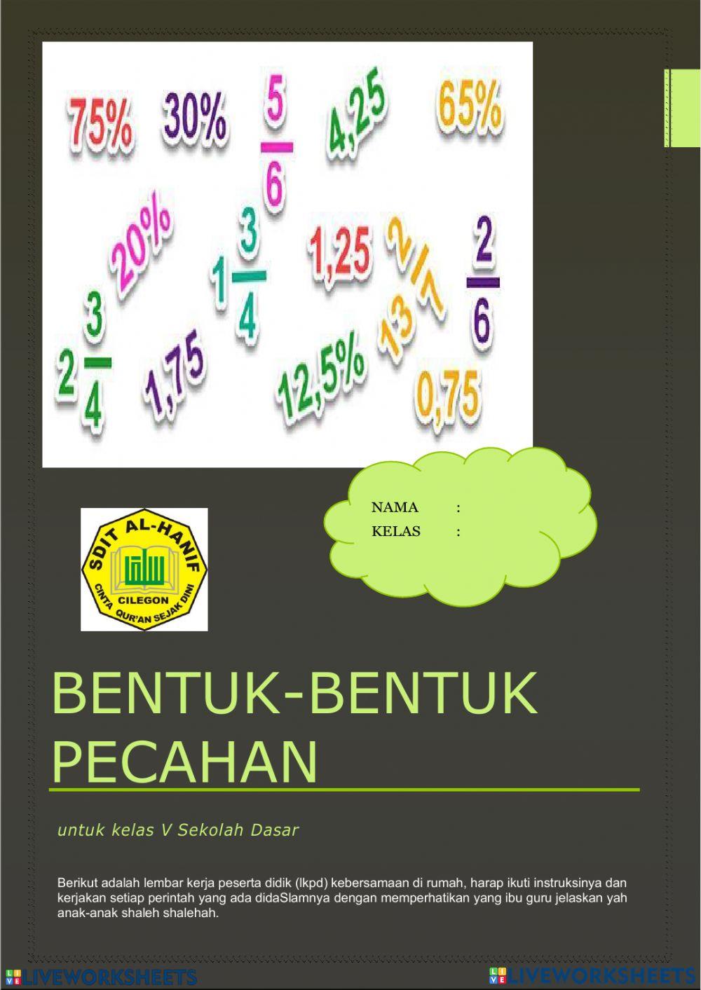 Lk matematika bentuk pecahan