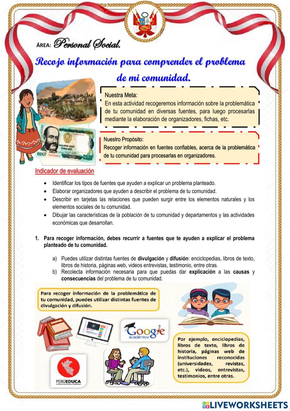 Recojo información para comprender el problema de mi comunidad