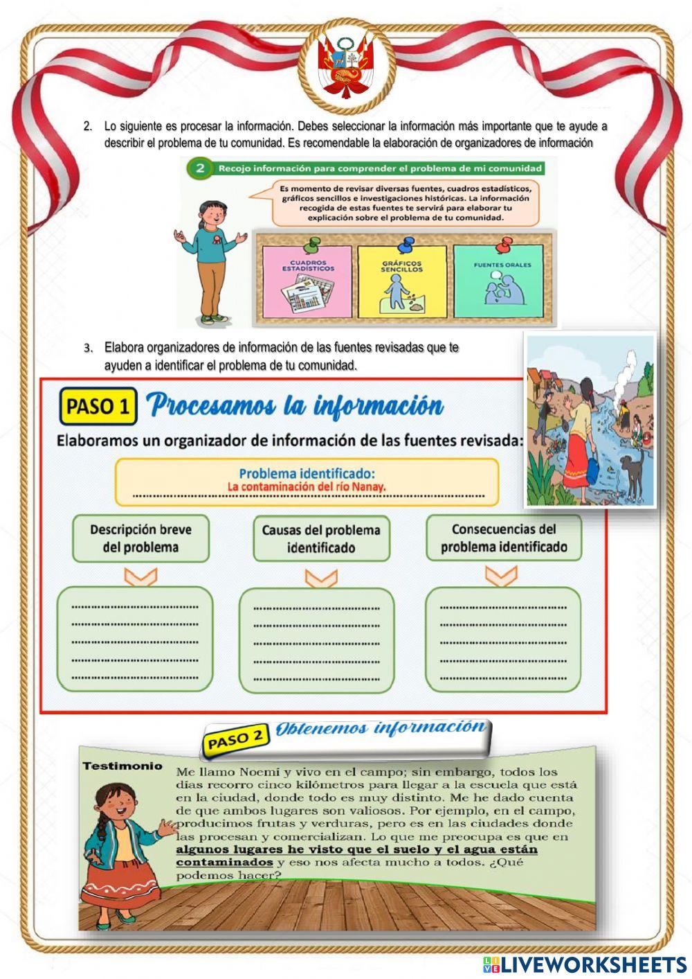 Recojo información para comprender el problema de mi comunidad