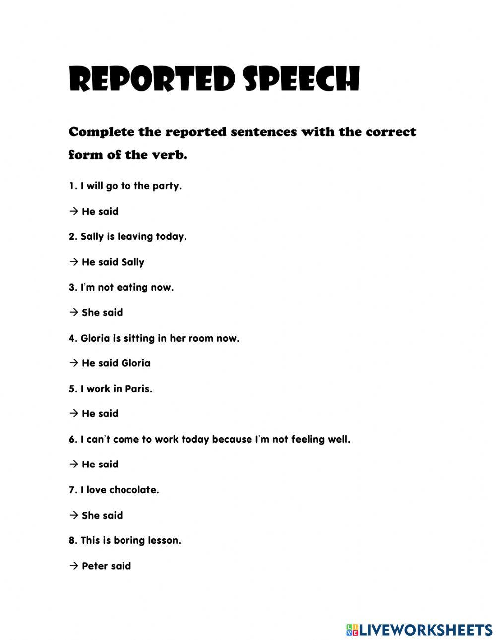 Reported speech